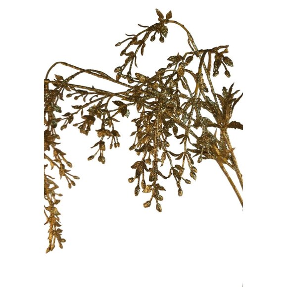Glittery Gold Artificial Floral Branches For Holiday Decor Centerpiece Crafts - Picture 8 of 9